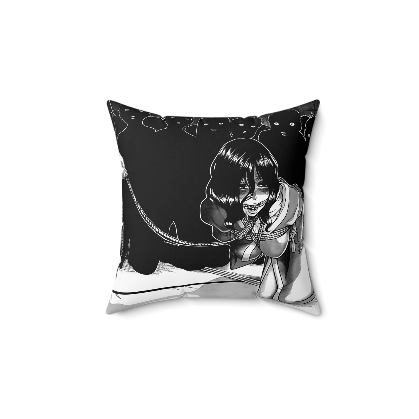 Public Humiliation Face Pillow | Shibari | BDSM | Slave | Ahegao Square Pillow | Funny Anime Pillow | Gift For Otaku | Gift For Waifu | Kinky