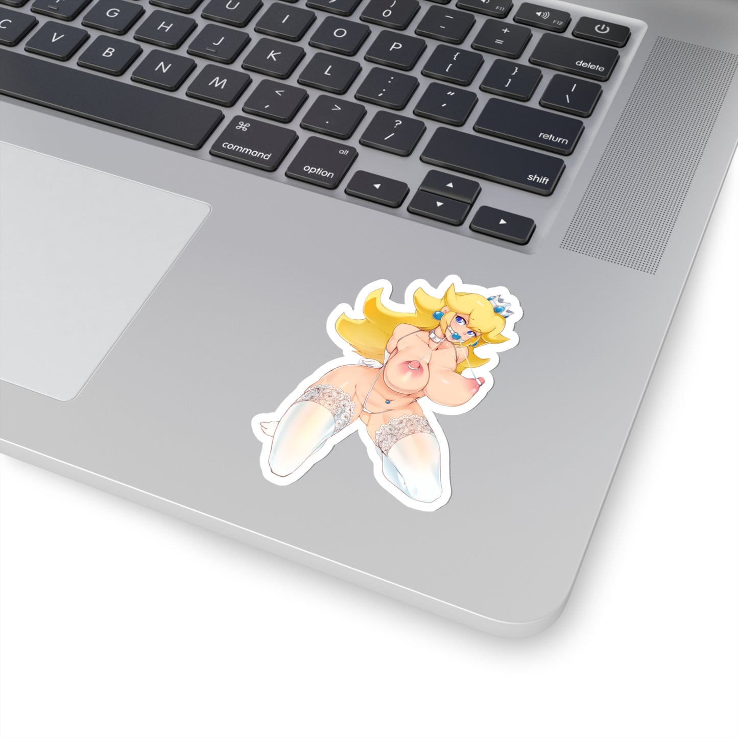 Lewd Peach Sticker | Naked Tits | Piercing | Gag Ball | Naked Anime Sticker | Uncensored Anime | Lewd Anime Sticker | Sexy Anime Sticker | Mario | Otaku | Waifu