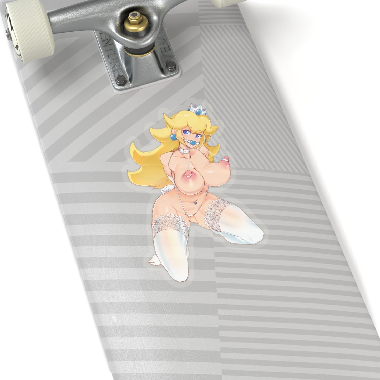 Lewd Peach Sticker | Naked Tits | Piercing | Gag Ball | Naked Anime Sticker | Uncensored Anime | Lewd Anime Sticker | Sexy Anime Sticker | Mario | Otaku | Waifu