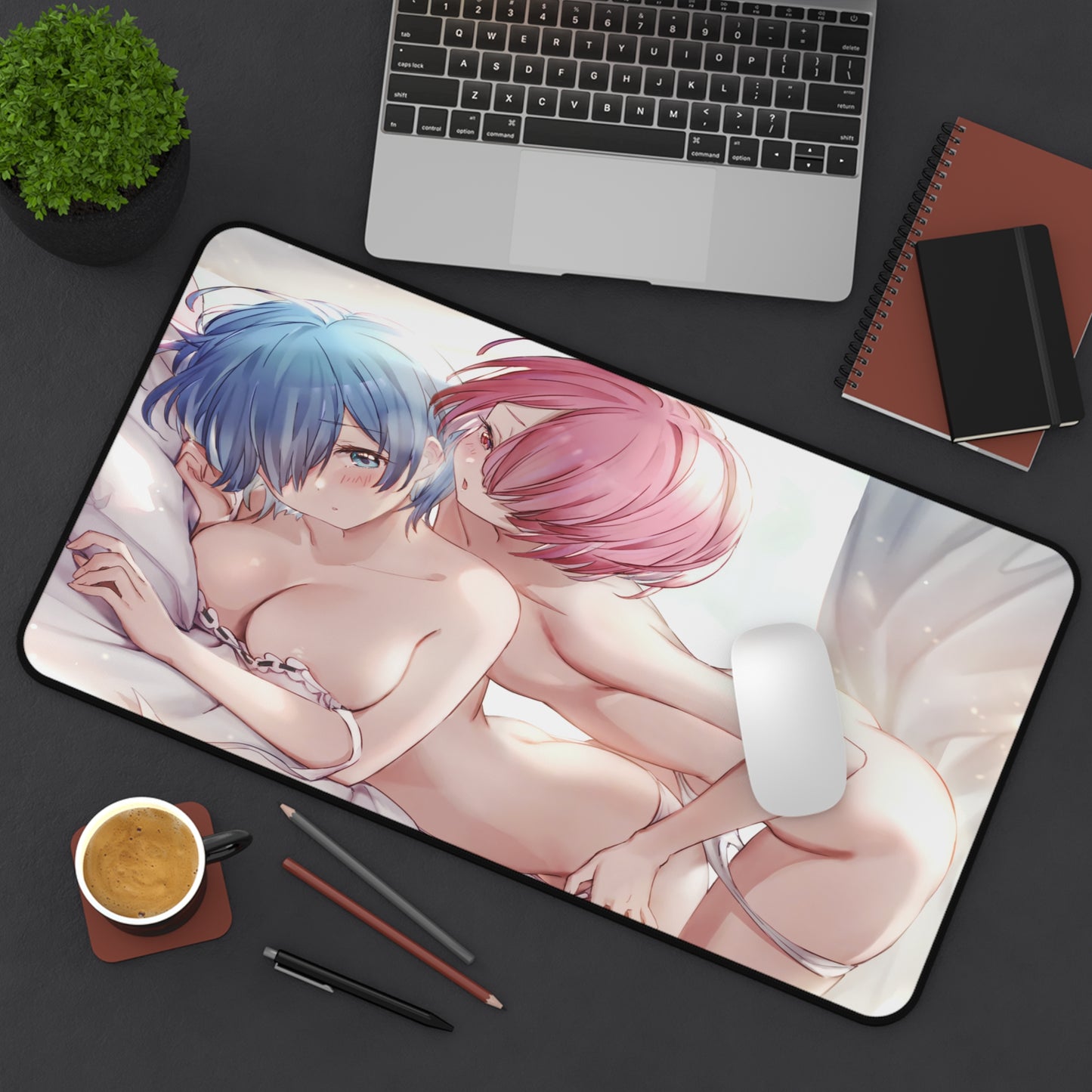 Re: Zero Mouse Pad | Rem and Ram | Rem Ram Mousepad| Re Zero | Ecchi | Waifu | Ahegao | Sexy Playmat | Erotic