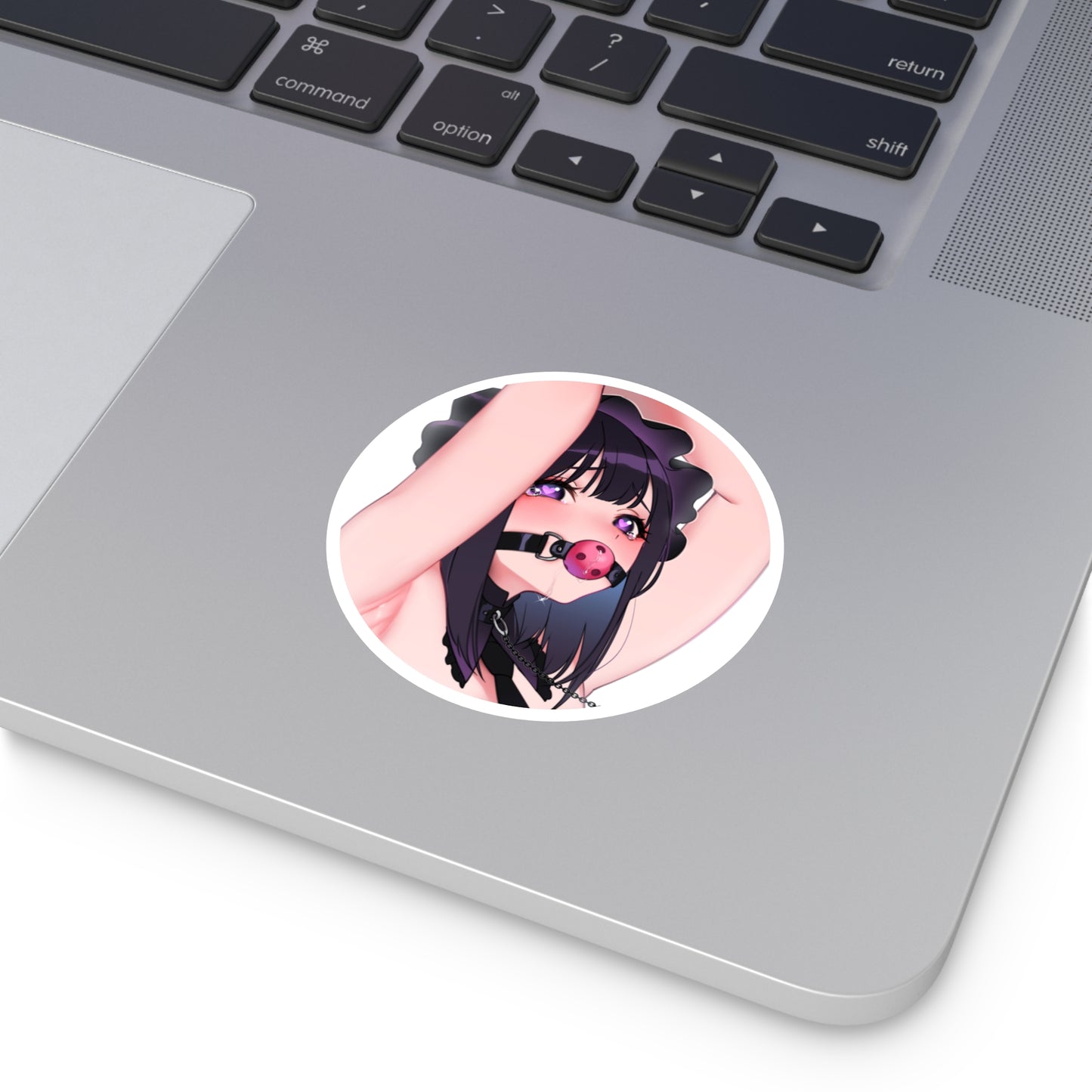 Sexy Anime Girl Round Sticker | Sexy Anime Sticker | Waifu | Lewd Anime Sticker | Hentai Sticker | Tears | Ball Gag | BDSM