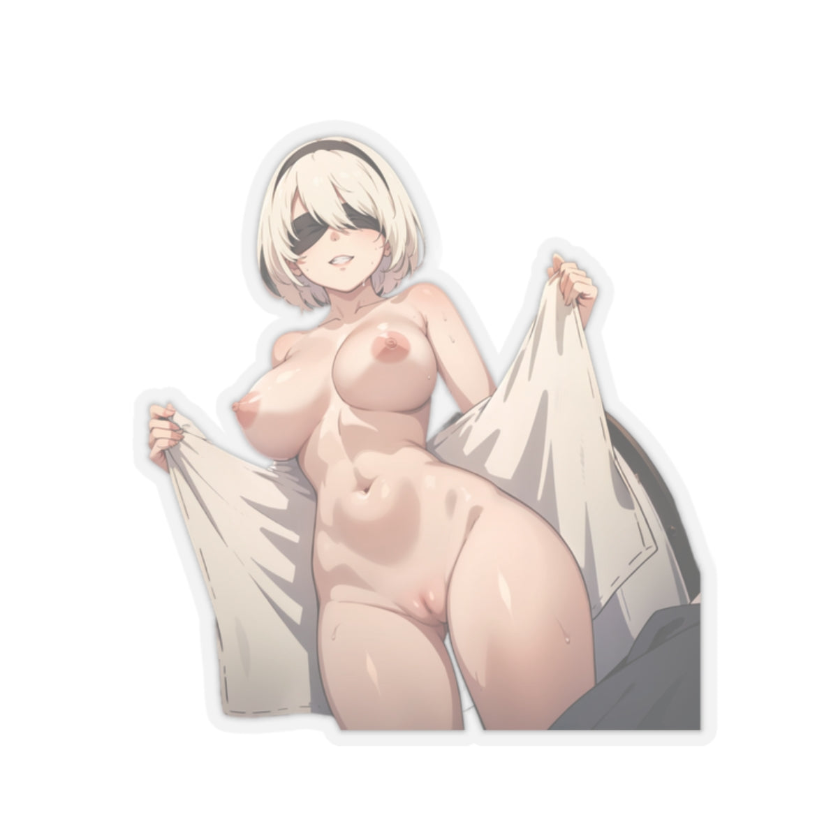 Sexy Anime Sticker | 2b | Lewd Anime Sticker | Lewd Sticker | Sexy Waifu Sticker | Towel | SAMSARA_AI