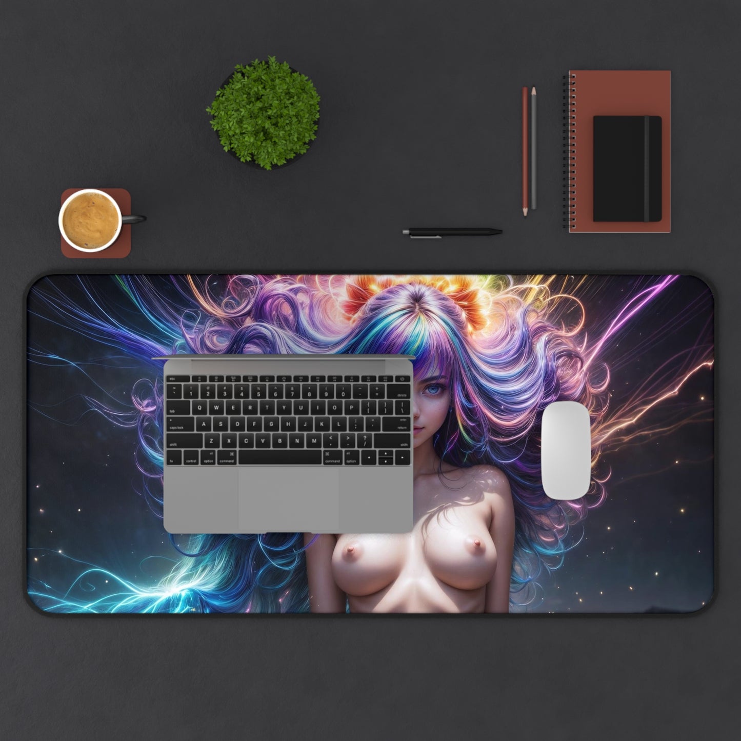 Lewd Mouse Pad | NSFW | Uncensored Mouse Pad | Naked Anime Girl | Neon Colors | Ecchi | Waifu | Ahegao | Sexy Playmat | Erotic