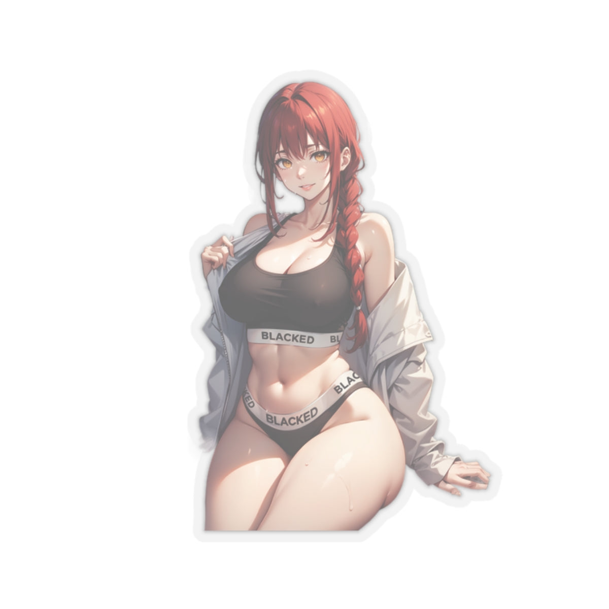 Sexy Anime Sticker | Makima | Lewd Anime Sticker | Lewd Sticker | Sexy Waifu Sticker | Blacked | SAMSARA_AI