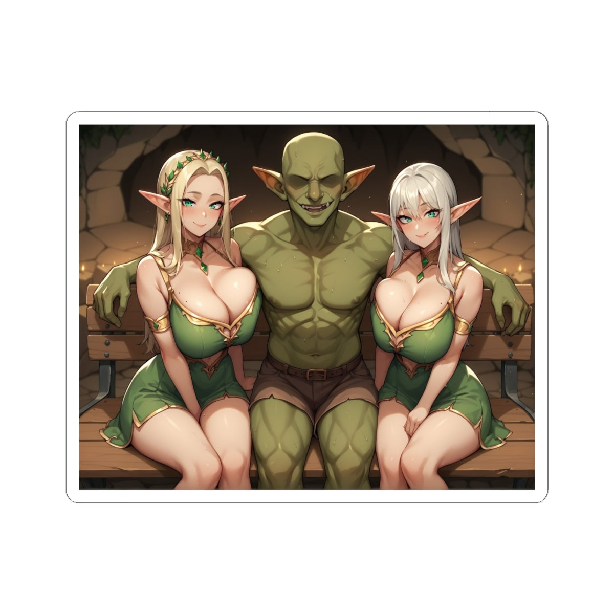 Elfs & GOblin Sticker | Hentai NSFW Sticker | Oppai | 3some